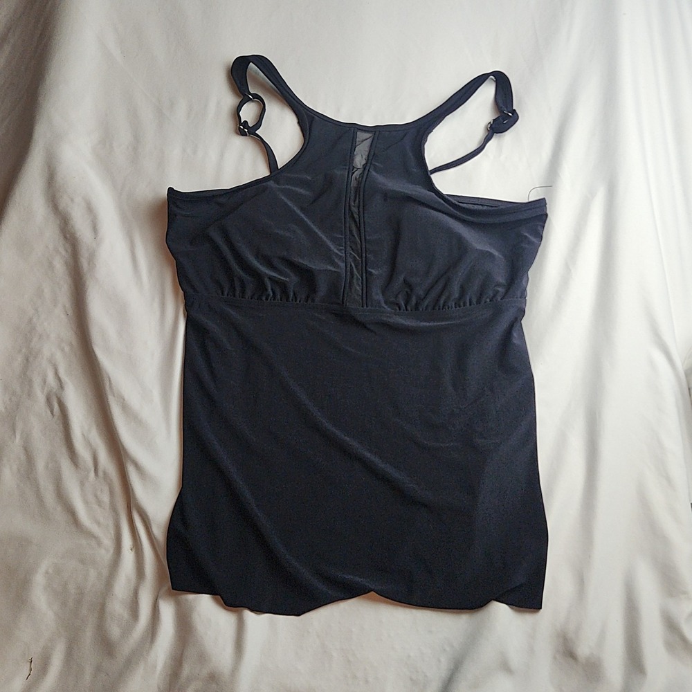 Swimsuit Tankini Top Black Racerback Women's Plus Size 16